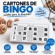 Cartones de bingo con numeración estándar
